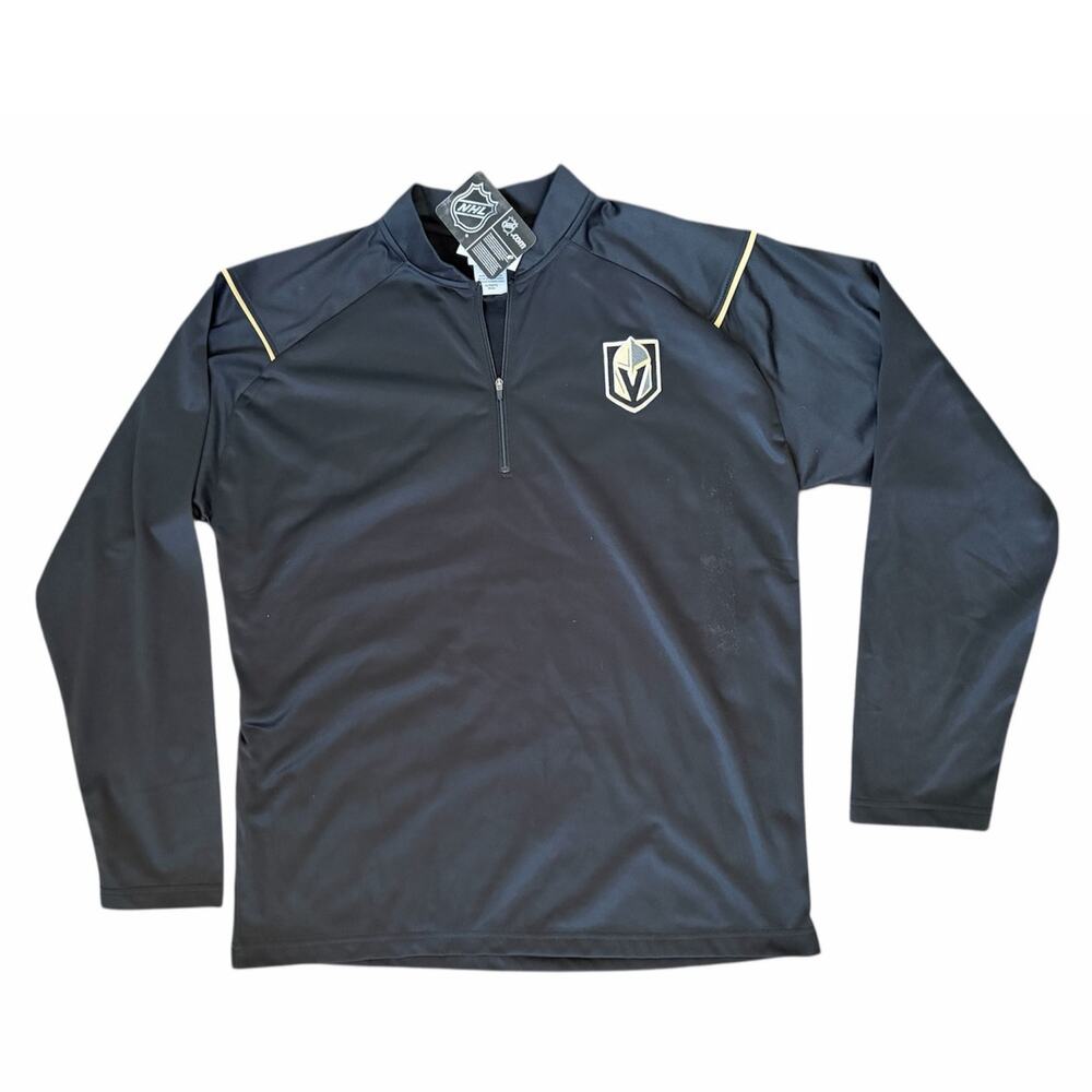 NHL Vegas Golden Knights 1/4 Zip Black Pullover Long Sleeve Top Sz XL NWT Hockey
